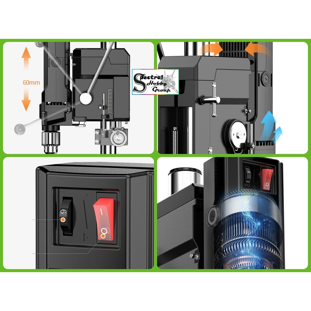 Máy khoan dọc KOMAX 220V 710W 800W 1050W Multifunctional Desktop Drill Press milling workbench Flagship