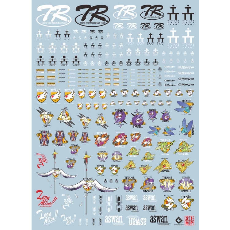 Decal nước dán mô hình AOZ Hazel Titans RX124 TR1 TR6 Titan TR-6 các loại Water sticker