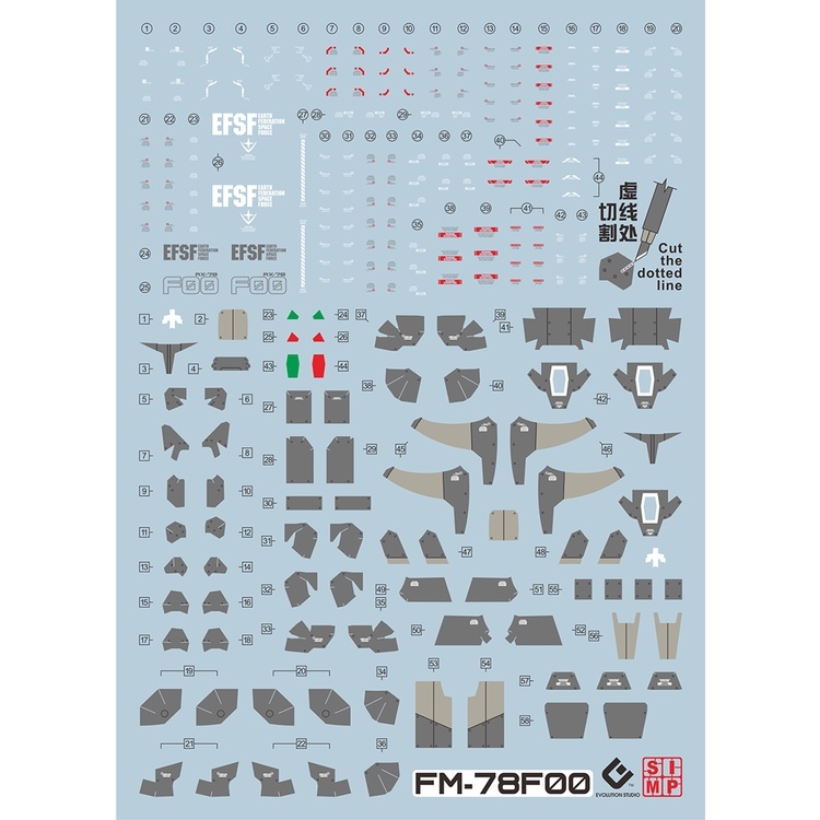 Decal nước dán mô hình gundam RX-78F00 RX78 FM 1/48 1/00 1/144 các loại - Water sticker