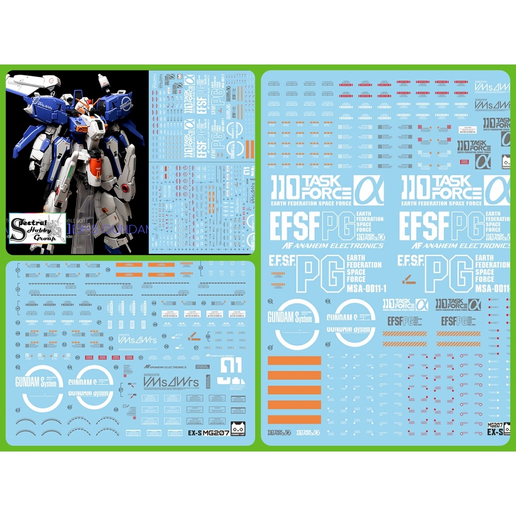 Decal nước dán mô hình MG Ex-s Exs | Deep striker Custom các loại - Water sticker
