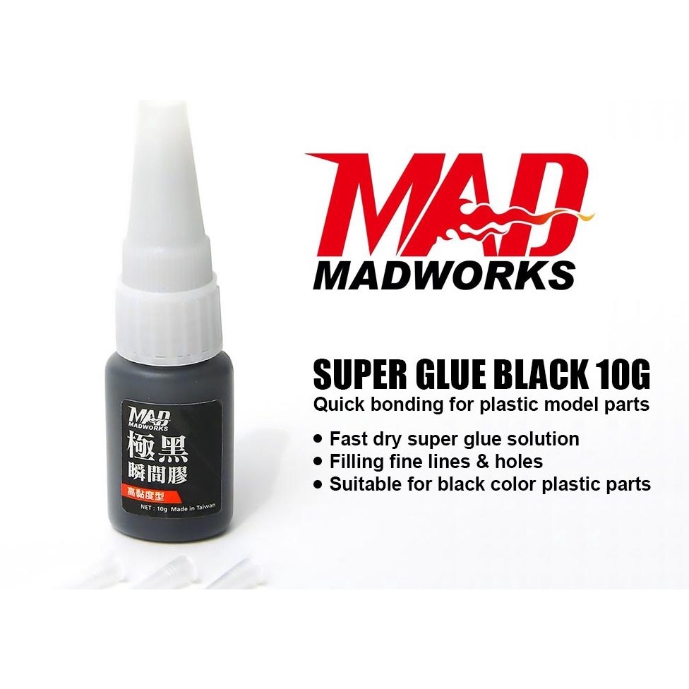 Dụng cụ keo dán mô hình Madwork SUPER GLUE CLEAR / Black (QUICK DRY) putty make seamless