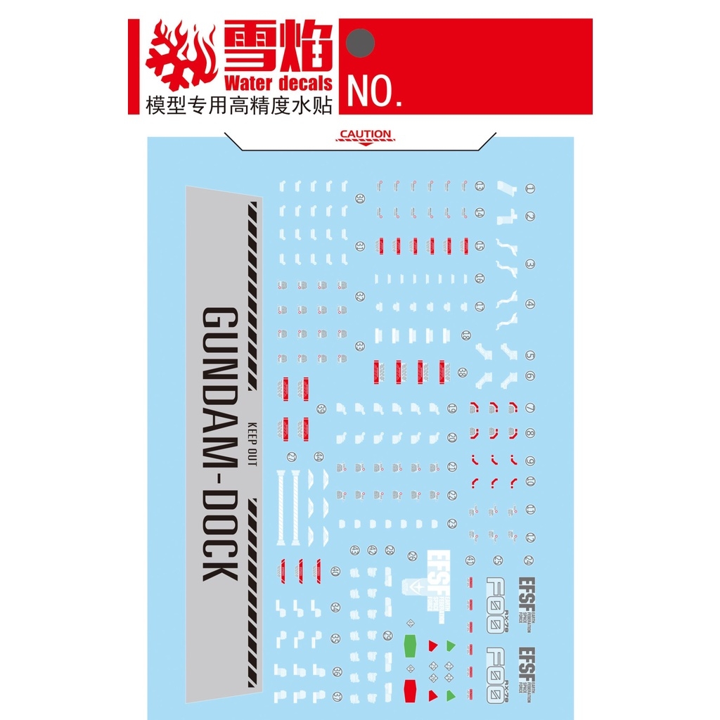 Decal nước dán mô hình gundam RX-78F00 RX78 FM 1/48 1/00 1/144 các loại - Water sticker
