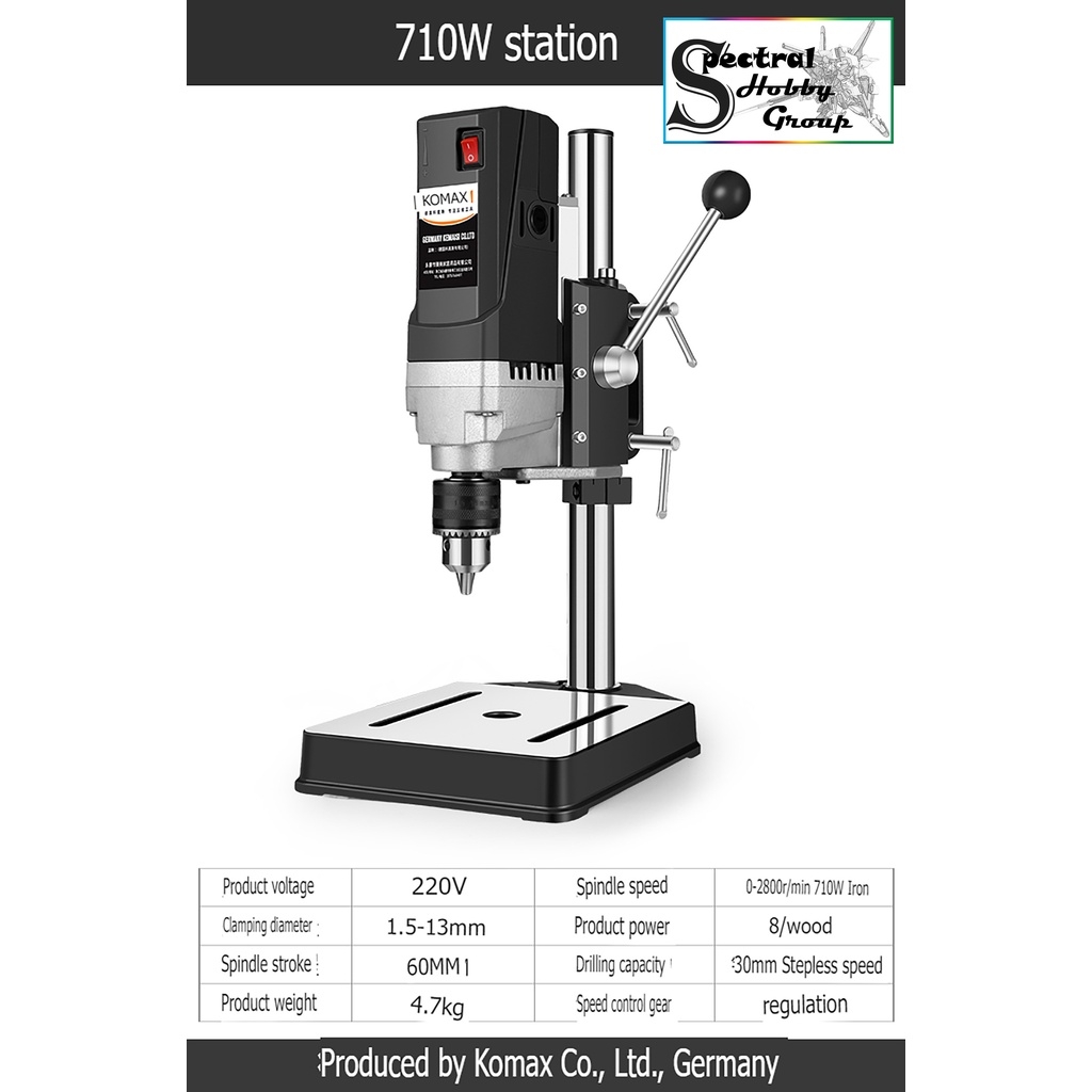 Máy khoan dọc KOMAX 220V 710W 800W 1050W Multifunctional Desktop Drill Press milling workbench Flagship