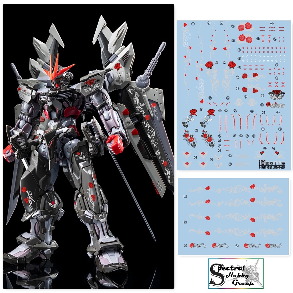Decal nước dán mô hình HIRM Astray Red Blue Frame / NOIR / Power Arms MG HIRES water sticker