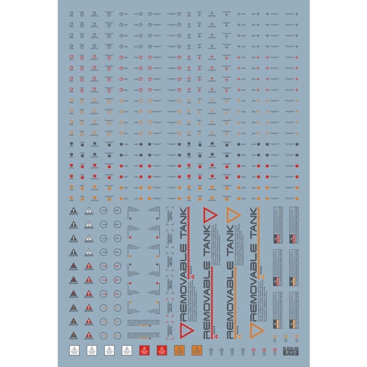 Decal nước dán mô hình EVO NC06 General Warning Caution MG HG RG series UV Water sticker