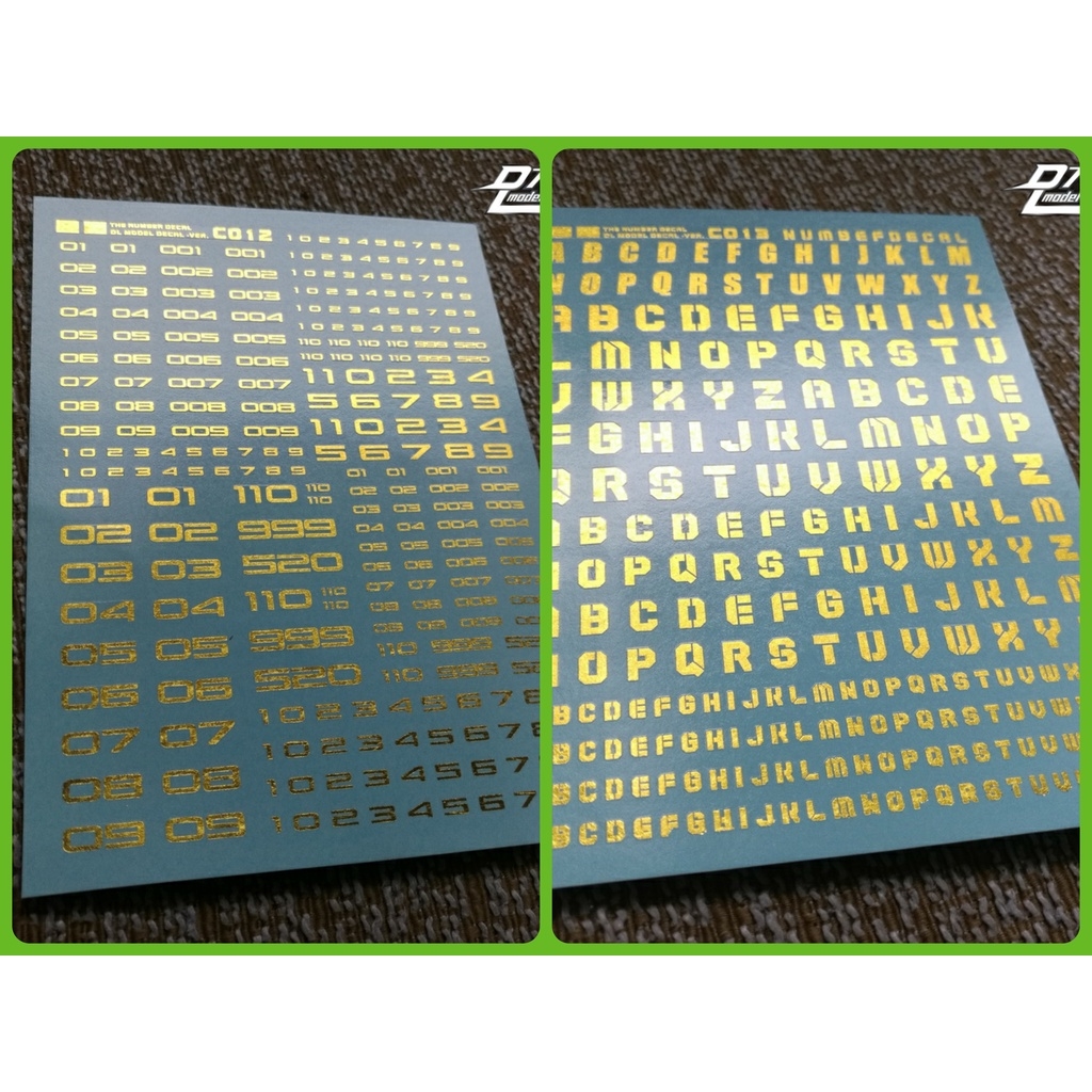 Decal nước dán mô hình Chữ số cảnh báo EVO DL number warning gold MG HG RG các loại
