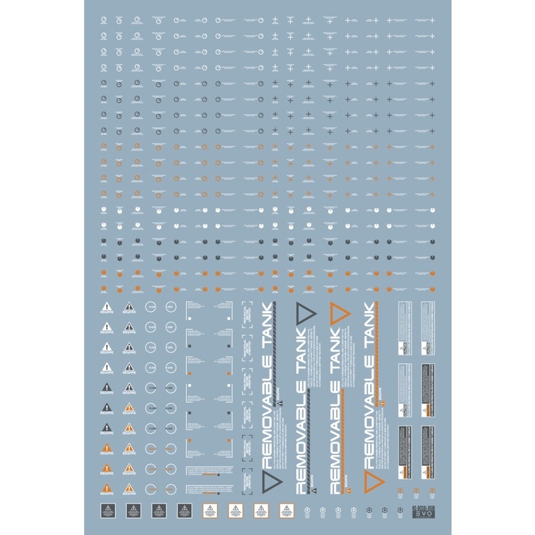 Decal nước dán mô hình EVO NC06 General Warning Caution MG HG RG series UV Water sticker