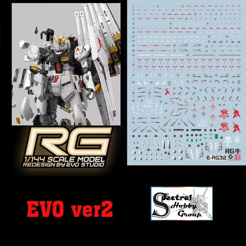 Decal nước dán mô hình RG HG NU RX93 HWS Water sticker