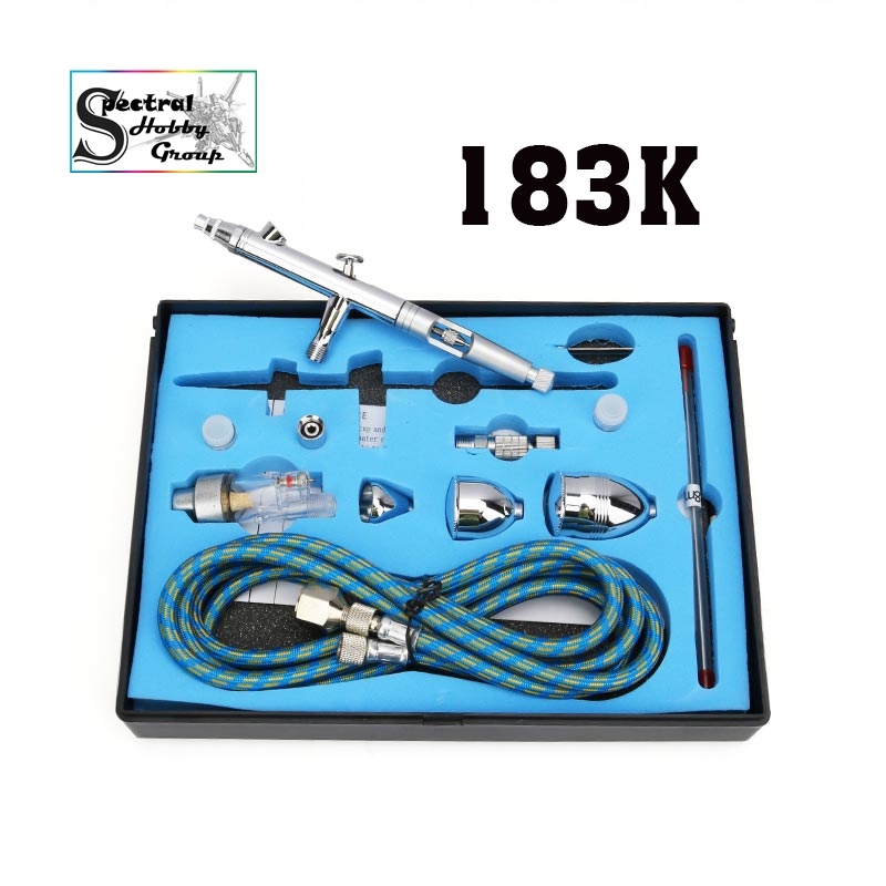 Bút sơn mô hình hd180 180K 183K Pen Airbrush Double Action Set 0.2MM 0.3MM 0.5MM Three Caliber Set