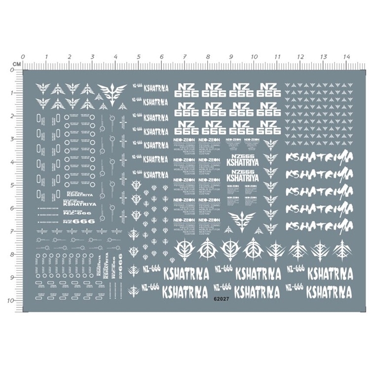 Decal nước dán mô hình MG HG Kshatriya - Water Sticker Tool hobby