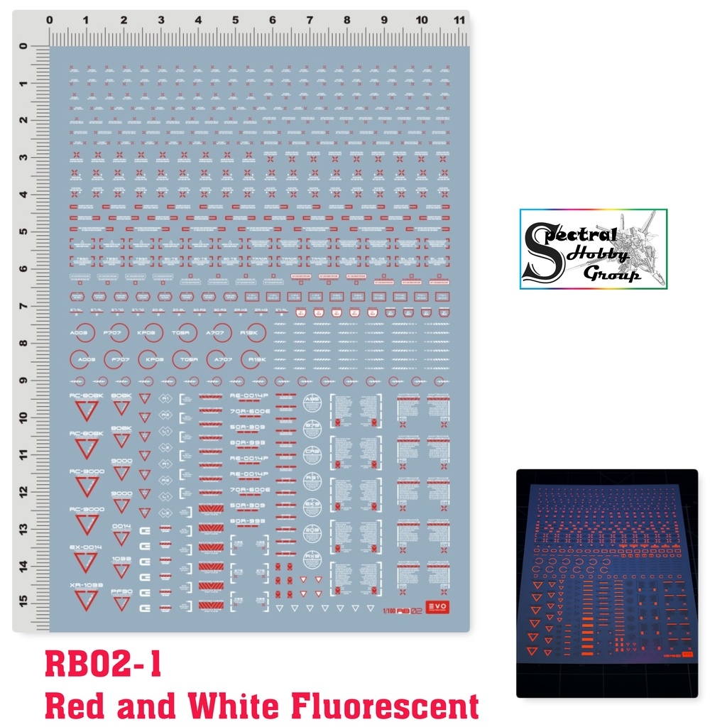 Decal nước dán mô hình RB01 RB02 cảnh báo MG HG RG EVO General Warning Caution Water Sticker