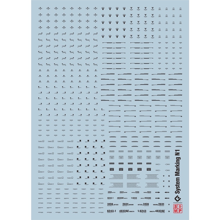 Decal nước dán mô hình SYSTEM MARKING NACZA Warning Caution MG HG RG series UV EVO Water sticker