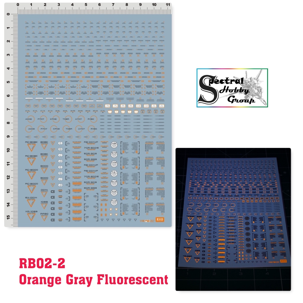 Decal nước dán mô hình RB01 RB02 cảnh báo MG HG RG EVO General Warning Caution Water Sticker