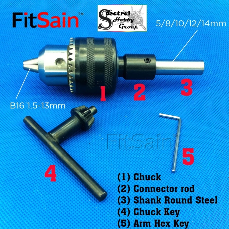 Bộ chuyển đổi đầu cặp kẹp mũi khoan 1.5-13mm kèm thanh nối B16 B10 drill chuck