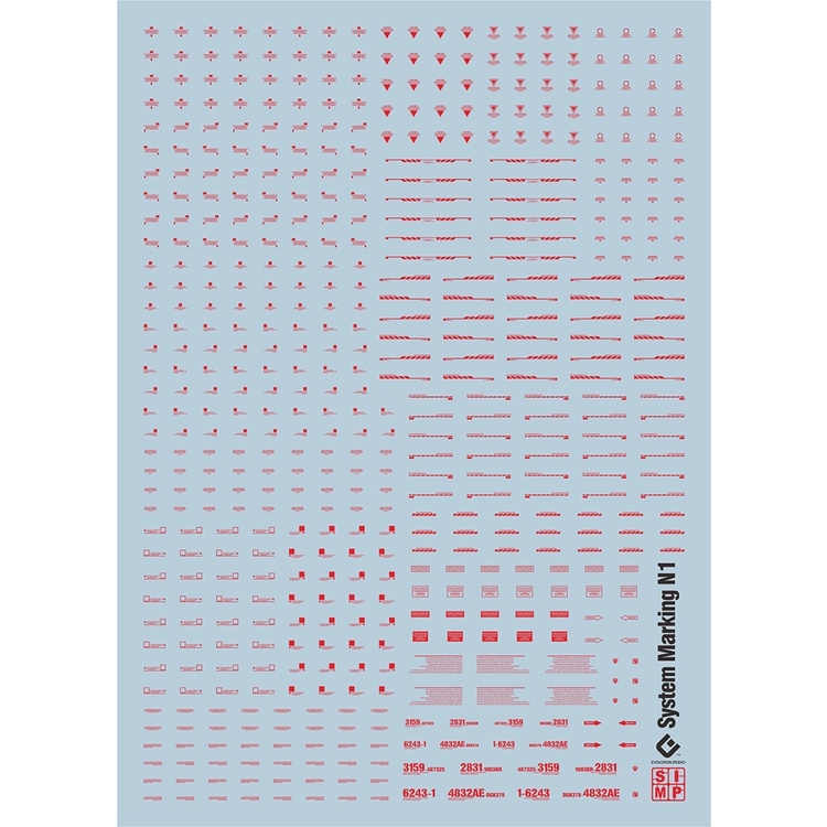 Decal nước dán mô hình SYSTEM MARKING NACZA Warning Caution MG HG RG series UV EVO Water sticker