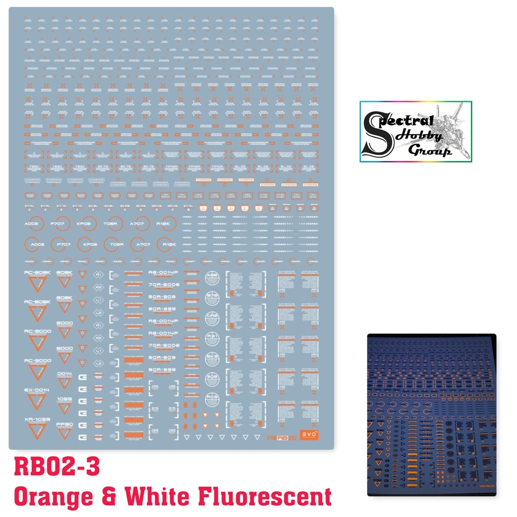 Decal nước dán mô hình RB01 RB02 cảnh báo MG HG RG EVO General Warning Caution Water Sticker