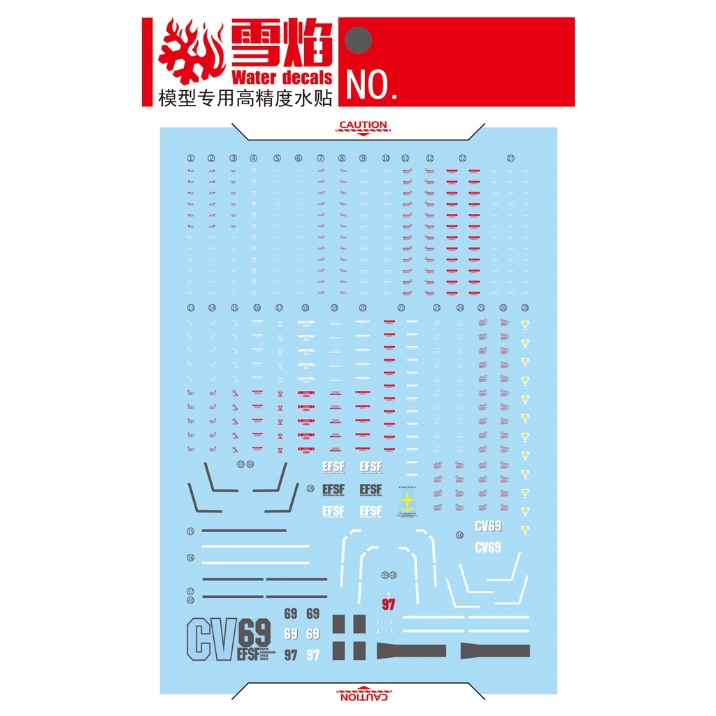 Decal nước dán mô hình HG GTO FSD RX78 Local GM Jim sniper - Water sticker