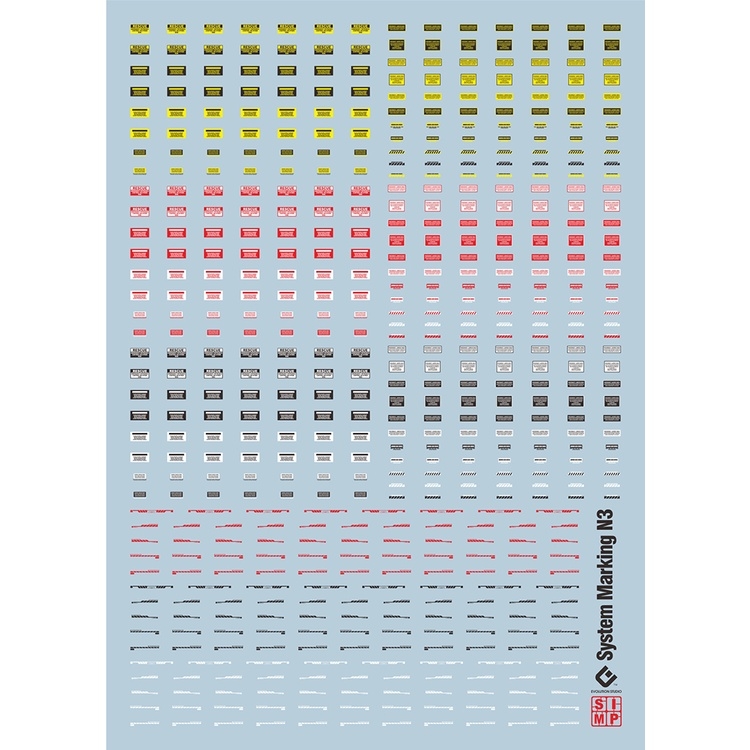 Decal nước dán mô hình SYSTEM MARKING NACZA Warning Caution MG HG RG series UV EVO Water sticker