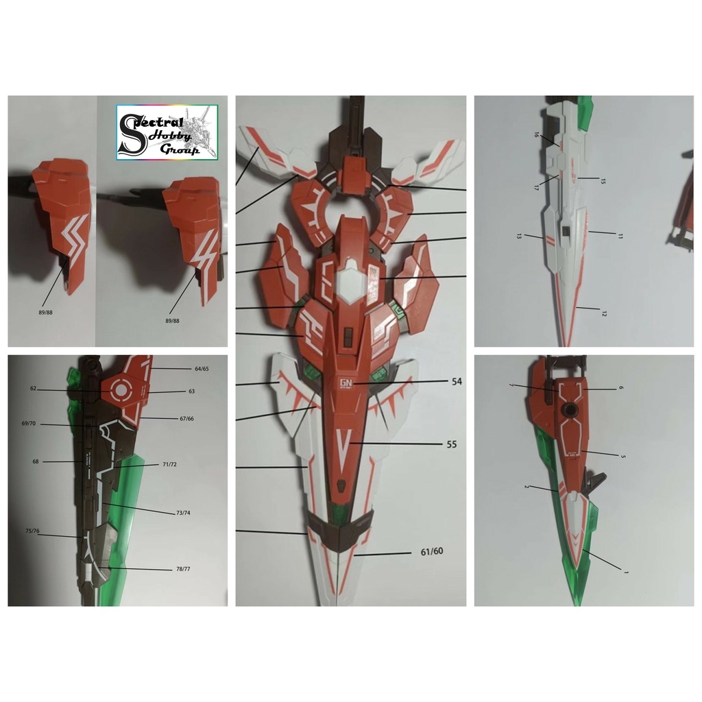 Decal nước dán mô hình Gundam XN 00 Raiser 7s Seven sword 00R 007S MB MG RG HG Water sticker