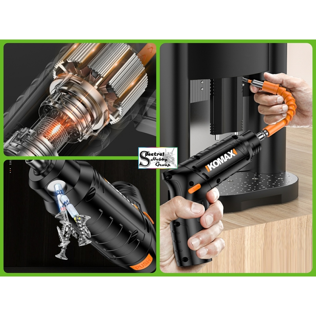 Máy khoan bắt vặn vít đa năng cầm tay 4.2V Electric screwdriver rechargeable mini hand drill Komax