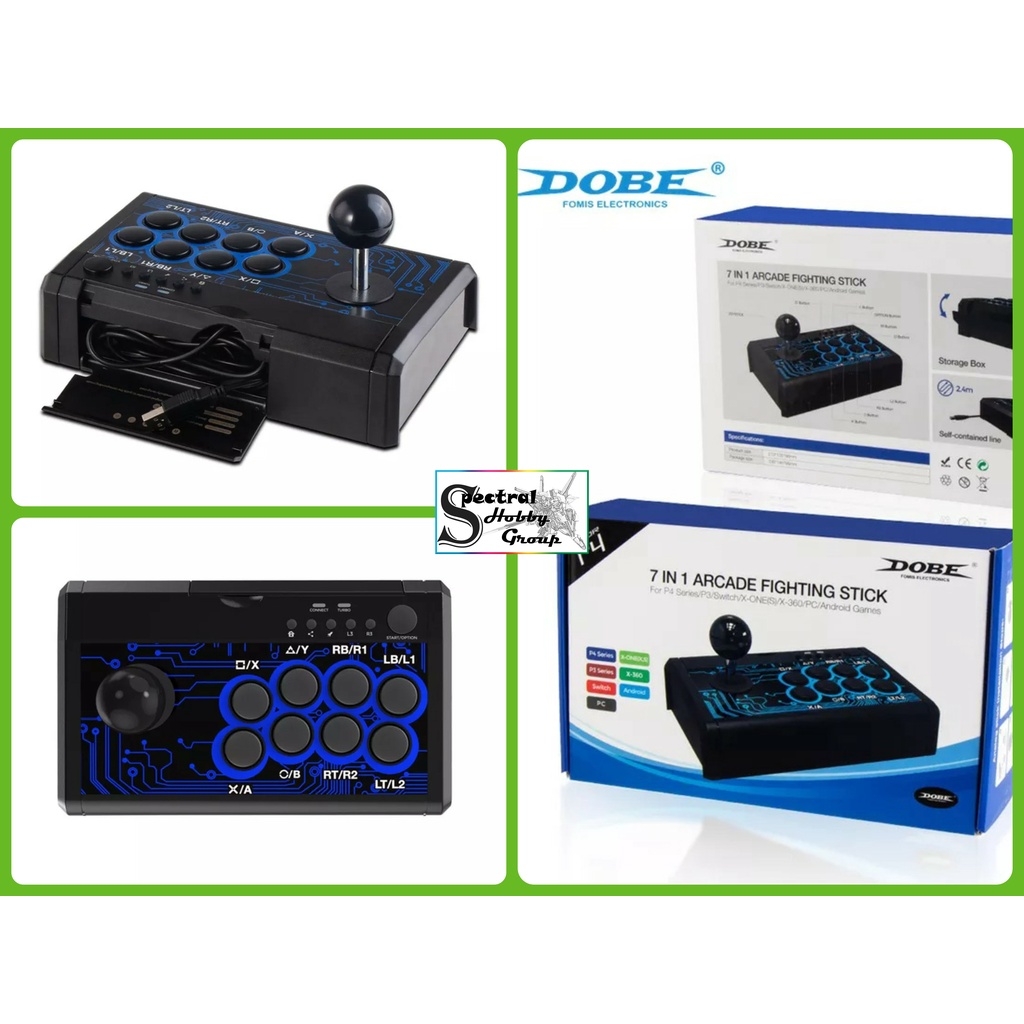 Bàn điều khiển chơi game 7in1 Arcade Fighting Wired Joystick Keyboard Switch PS4 PS3 Xbox Pc Android DOBE TP4-1886