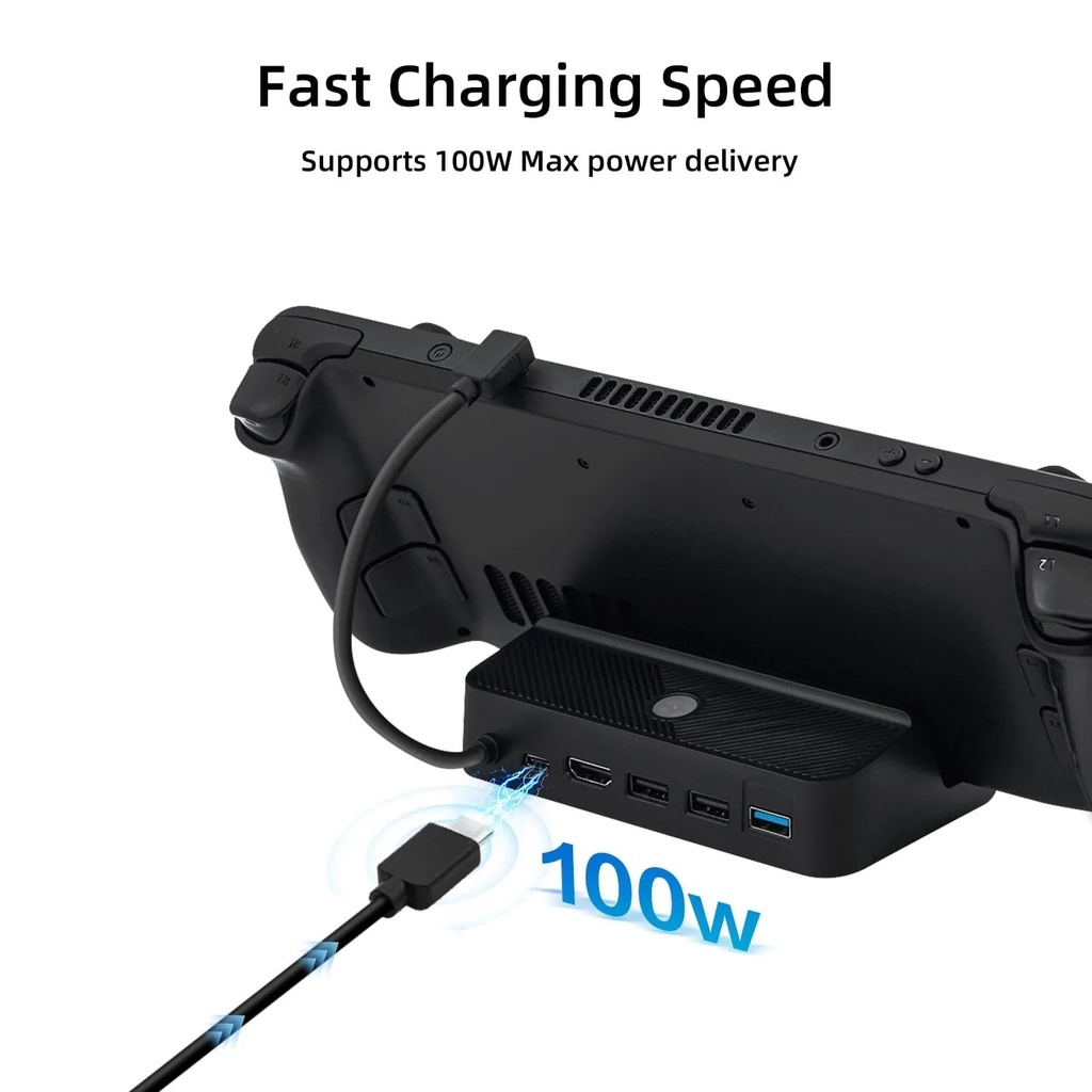 Bộ chuyển đổi Dock kết nối đa năng cho Steam Deck Switch PD100W EasySMX LED RGB Smart phone MultiFunctional Adapter