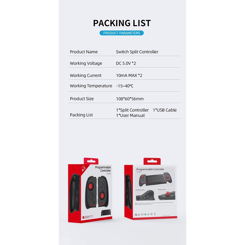 Tay cầm chơi game không dây Lập Trình Chức Năng DOBE TNS19210 cho Nintendo Switch Split Controller