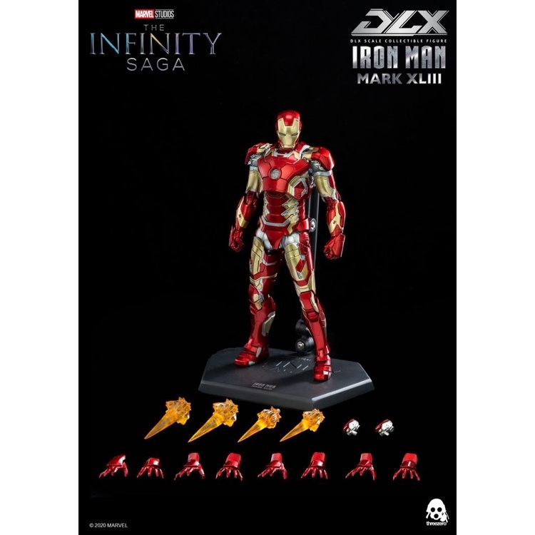 Mô hình Ironman MK43 Iron Man Three Zero 3A Infinity Saga DLX 1/12 Action Figure