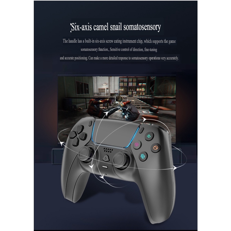 Tay cầm chơi game P5A không dây bluetooth cho PS4 PC Steam Android Dualshock turbo function gamepad wireless