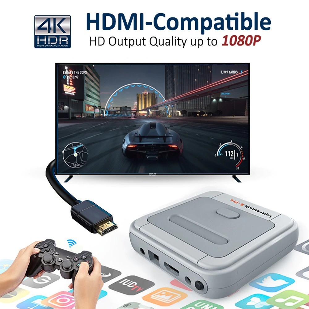 Máy chơi game cổ retro Super Console X Pro 2.4G Wireless N64/PS1/PSP/SEGA/SNES/MAME