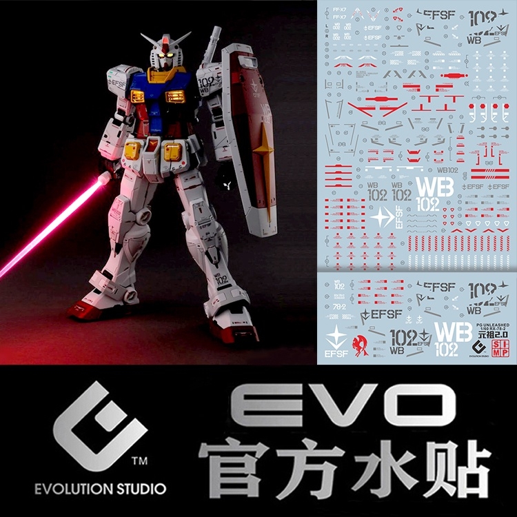 Decal nước dán mô hình PG RX-78-2 RX78 PGU 2.0 G3 gundam các loại Water sticker