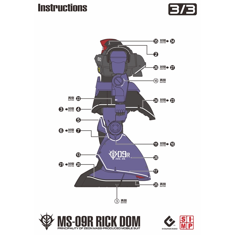 Decal nước dán mô hình MG HG RICKDOM / DOM các loại - Water Sticker