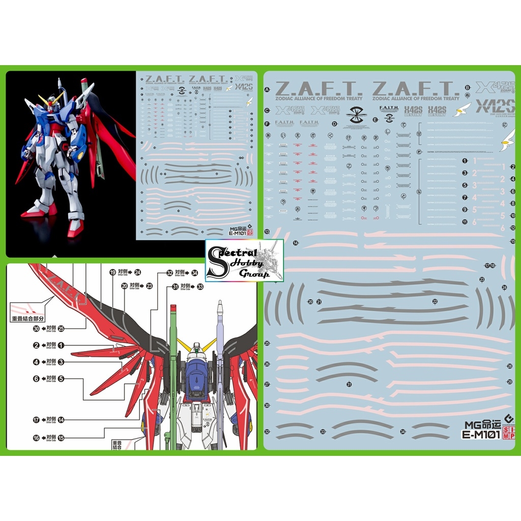 Decal nước dán mô hình Destiny gundam Seed MG MB RG các loại Water sticker