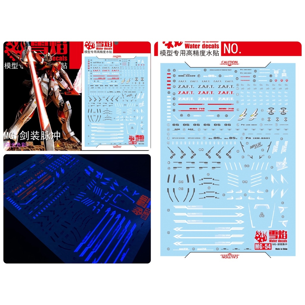 Decal nước dán mô hình Force Impulse Sword Blast Canon Custom MG MB RG Water sticker