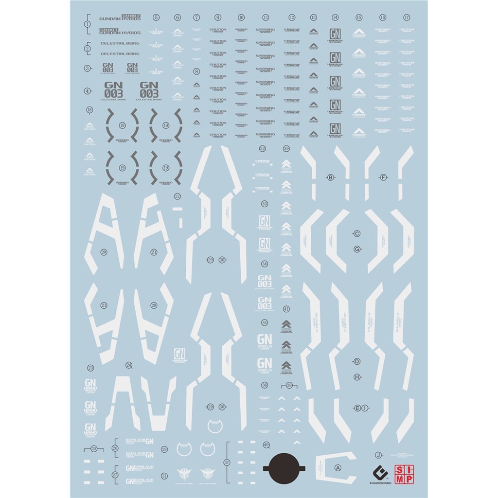 Decal nước dán mô hình Kyrios Arios MG HG các loại Water sticker