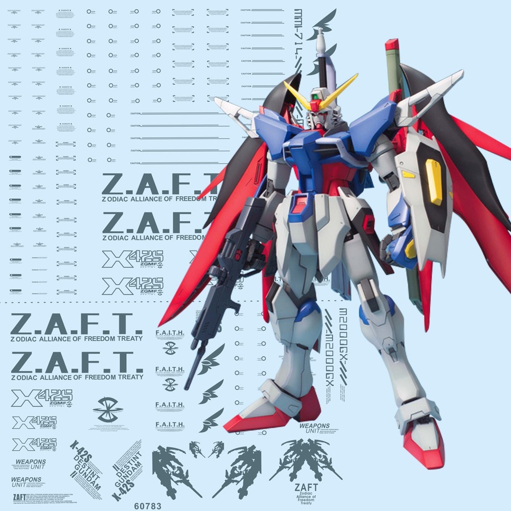 Decal nước dán mô hình Destiny gundam Seed MG MB RG các loại Water sticker