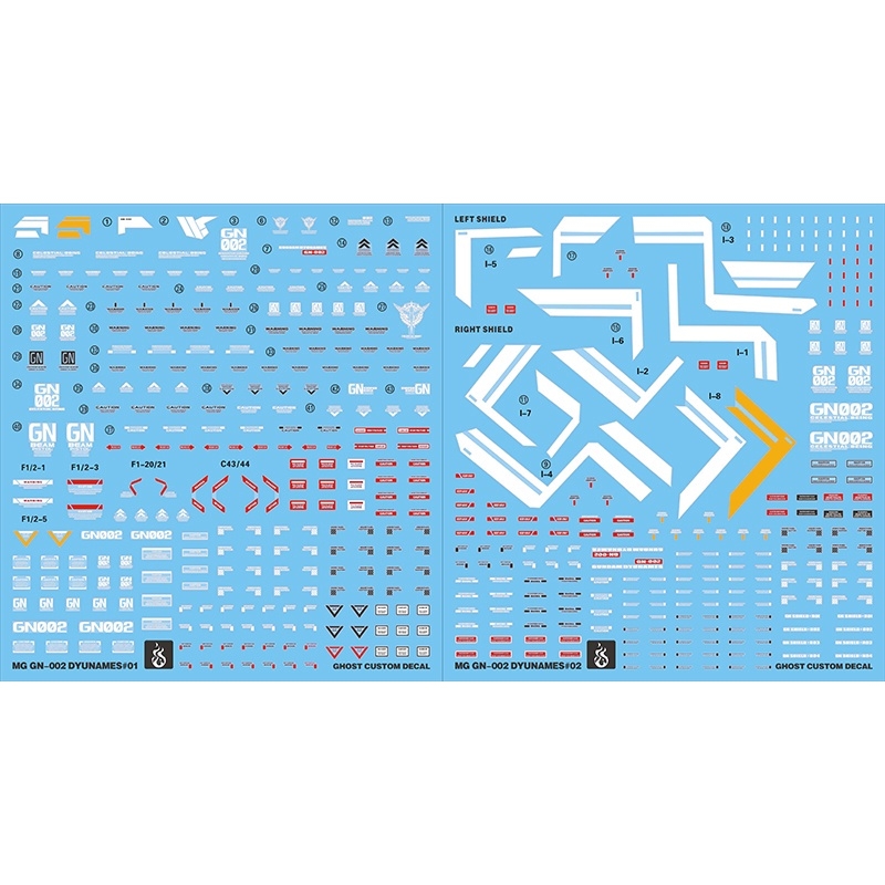 Decal nước dán mô hình Dynames R3 GN arms MG HG các loại Water sticker