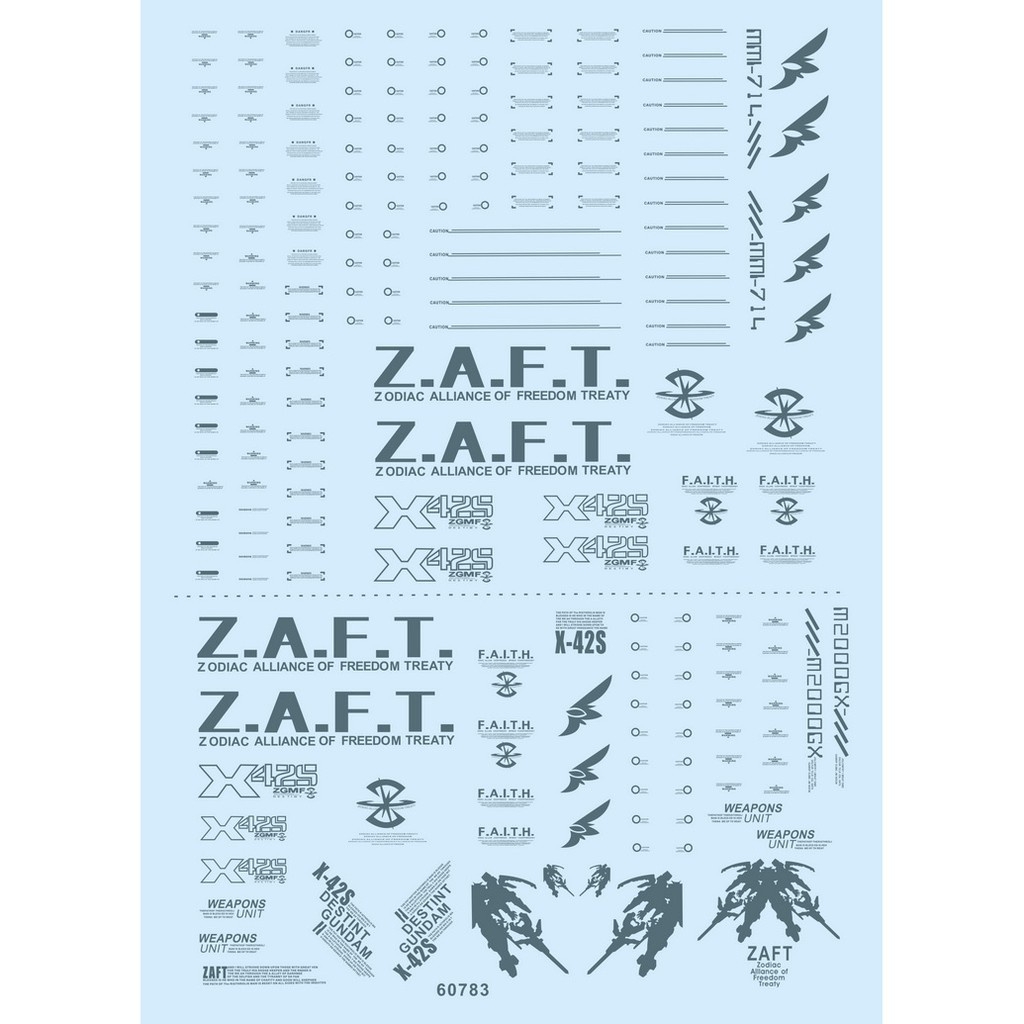 Decal nước dán mô hình Destiny gundam Seed MG MB RG các loại Water sticker