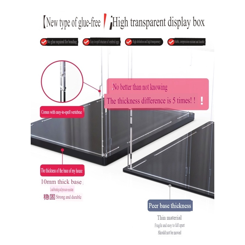 Hộp MICA trưng bày mô hình HIGH-DEFINITION TRANSPARENT PLEXIGLASS DISPLAY BOX Guweiti
