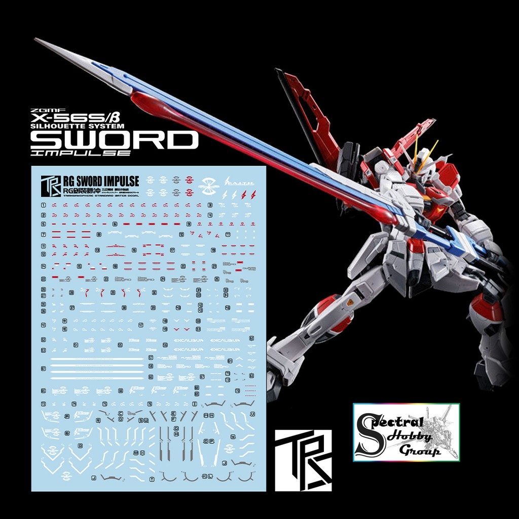 Decal nước dán mô hình Force Impulse Sword Blast Canon Custom MG MB RG Water sticker