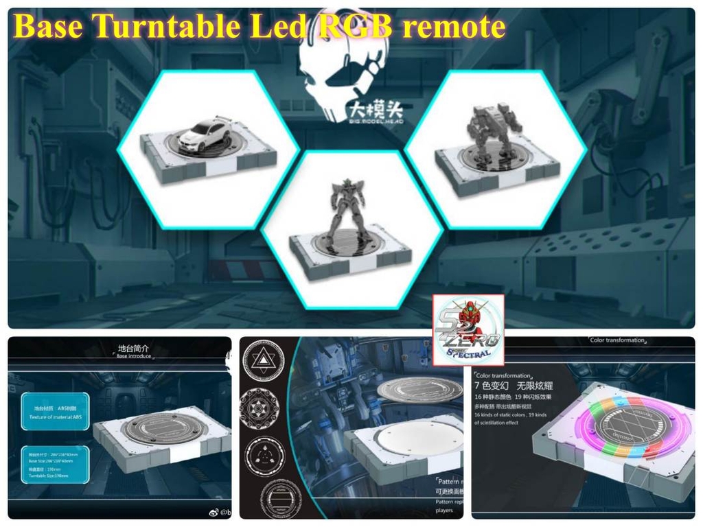 Đế giá Action Base xoay Led RGB Revolving Rotation 360 2.0 Phone remote PG MG RG HG chụp mô hình