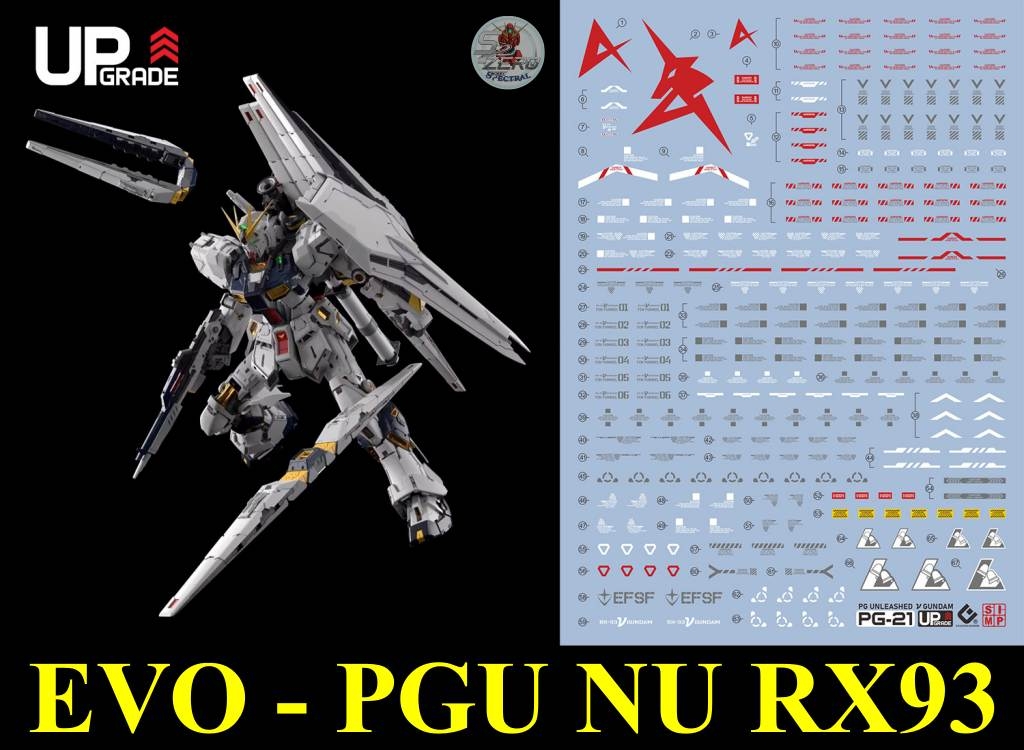 Decal nước PGU UNLEASHED RX93 NU gundam water sticker
