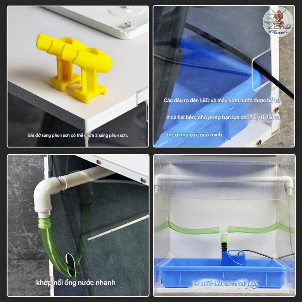 Hộp hút mùi sơn thác rèm nước 80W Water spray box CorMake