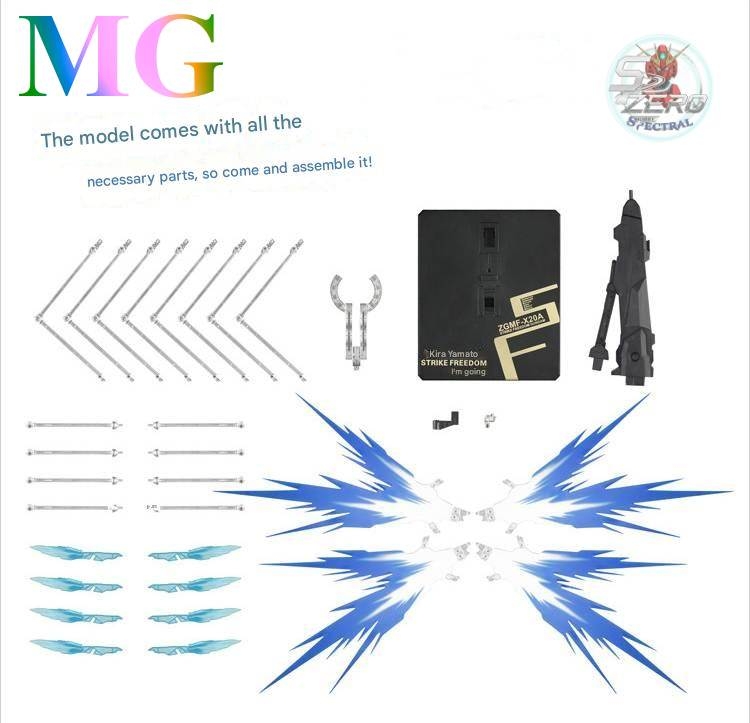 Đế giá đỡ mô hình Action base + Effect Wing cho MG RG Gundam Seed / Strike Freedom