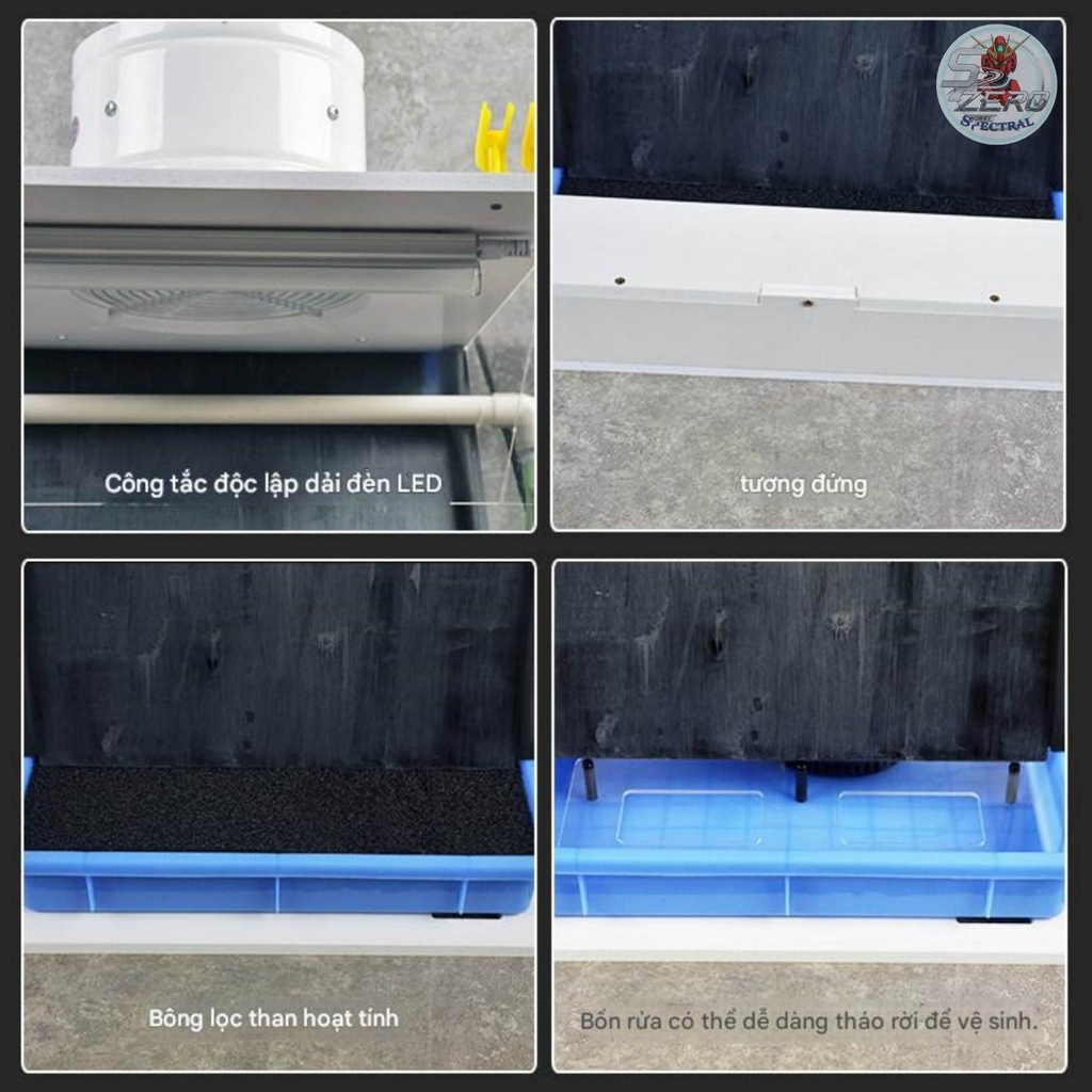 Hộp hút mùi sơn thác rèm nước 80W Water spray box CorMake