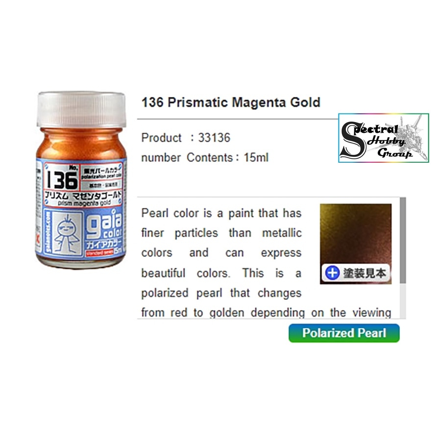 Sơn mô hình GAIA màu ngọc trai Pearl color G131-G136 paint lacquer