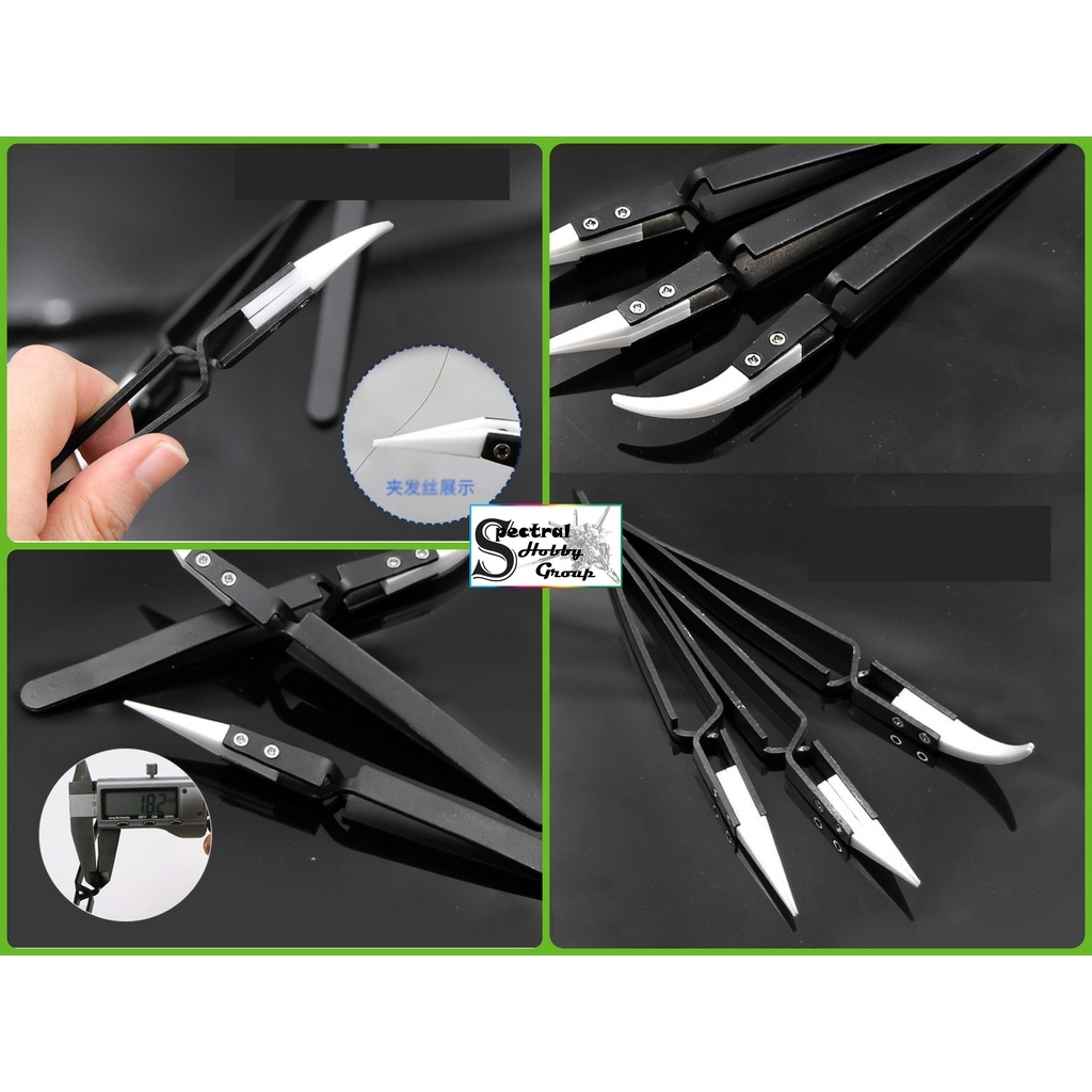 Dụng cụ nhíp cho mô hình / nhịp ngược đầu sứ Ceramic head reverse pointed