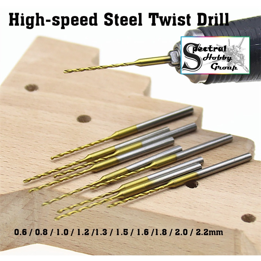 Bộ 10 mũi khoan QM235D TITANIUM tốc độ cao 0.6-2.2mm high speed steel twist drill 2.35mm