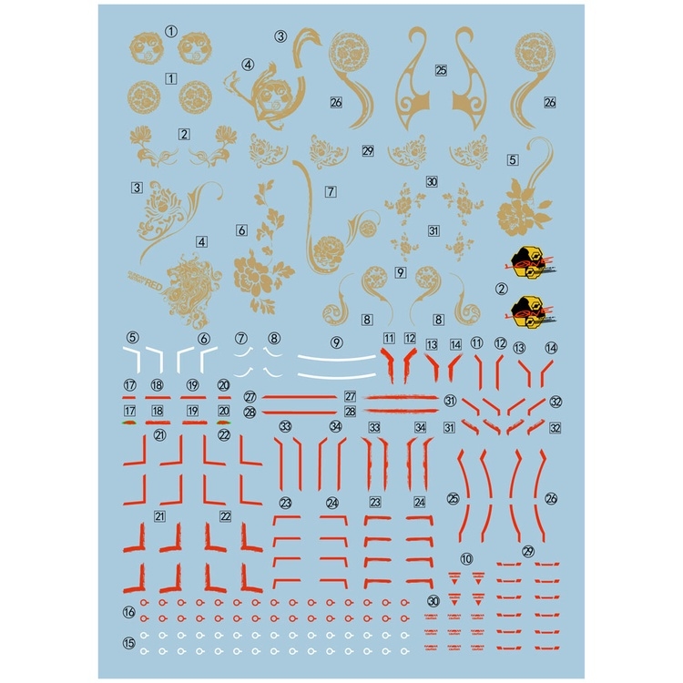 Decal nước dán mô hình HIRM Astray Red Blue Frame / NOIR / Power Arms MG HIRES water sticker