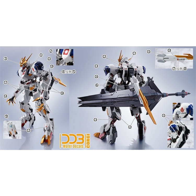 Decal dán mô hình IBO Barbatos 8818 Vidar Bael MG HG HIRM series các loại Water sticker